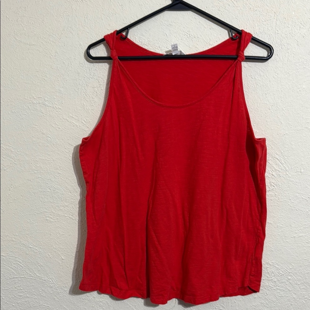 Time and Tru Red Relaxed Tank Top